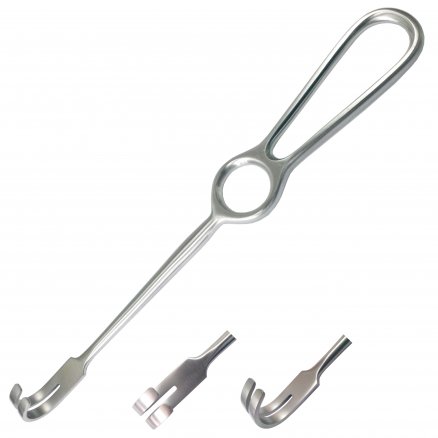 Гачок хірургічний по Kocher, L 2 зубці, тупий. Довжина 22 см